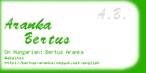 aranka bertus business card